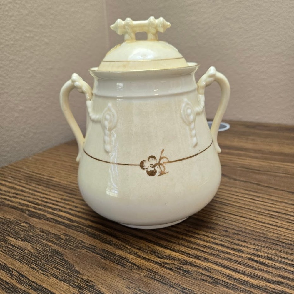 Late 1800 Sampson Bridgwood & Son Large 2-Handled Sugar Bowl SEE DESC - Picture 8 of 15